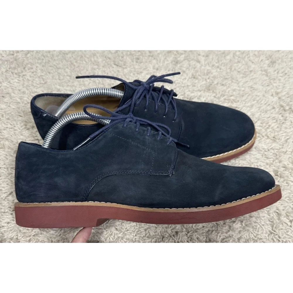 Brooks Brothers Classic Oxford Lace Up Blue Suede Shoes Men's 9.5 D Preppy Work